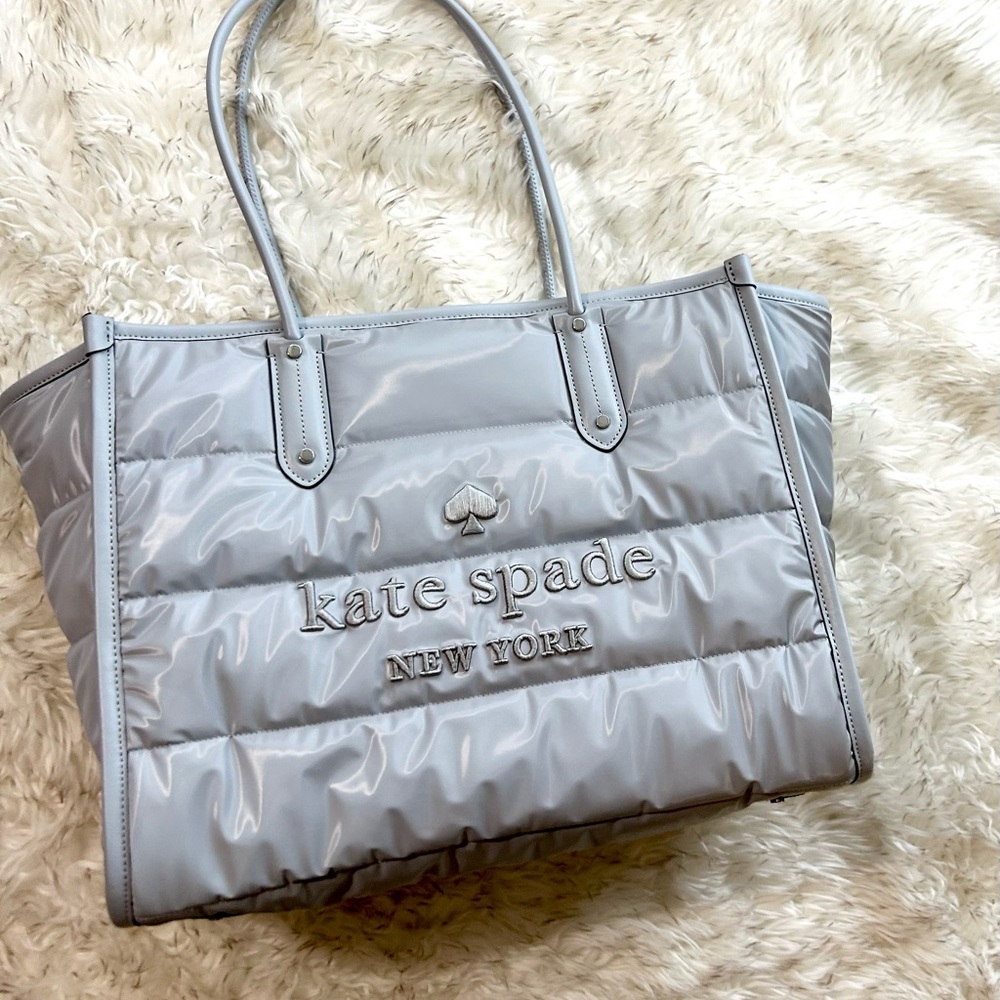 Kate Spade Ella Puffy Extra Large Tote in Brushed Steel